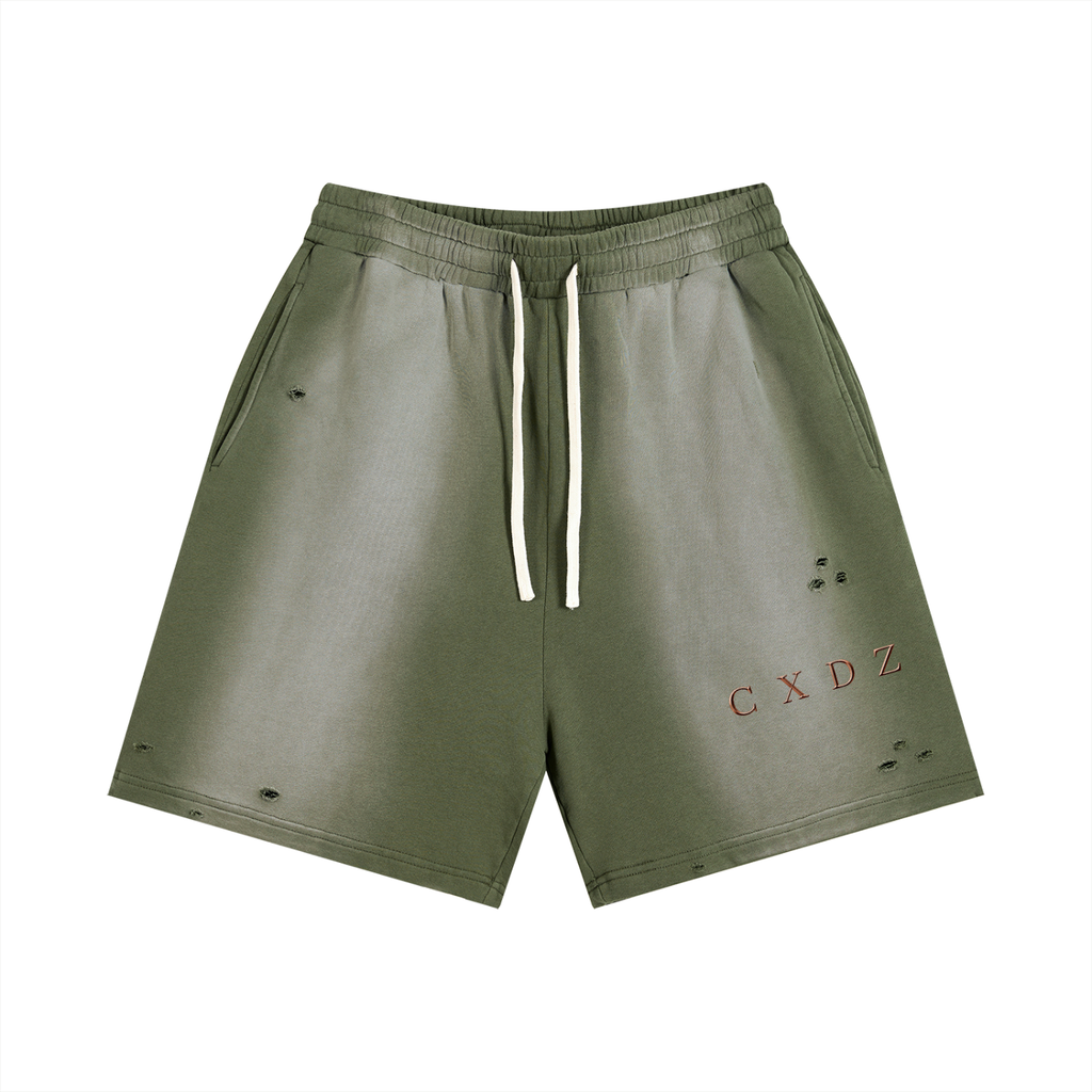 CHOXENZ Battered bronze shorts